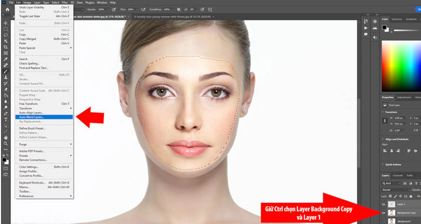 select Auto Blend Layers