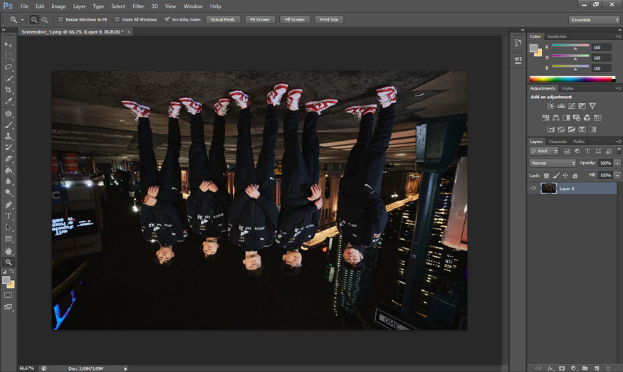 flip images upside down in Photoshop and flip images horizontally to the left