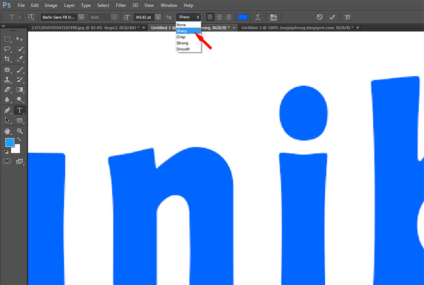 How to fix jagged lines in text in Photoshop