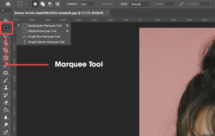 Select the Marquee Tool function