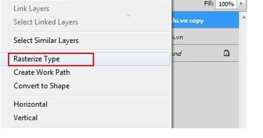 select Rasterize Type to change the Graphic