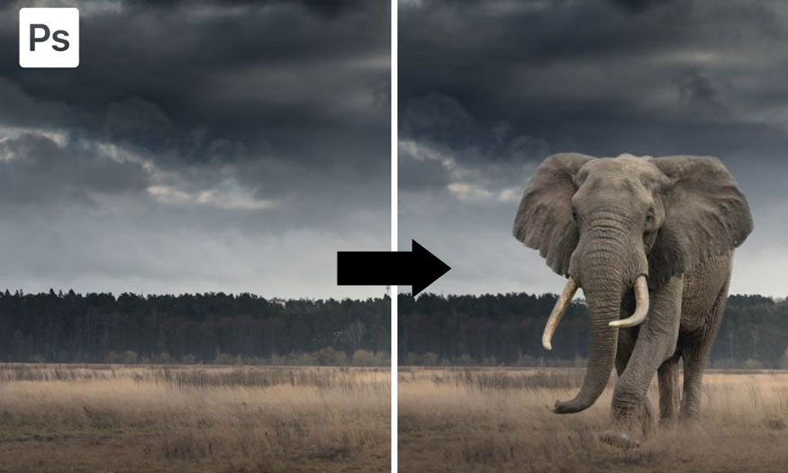 How to combine 2 photos in Photoshop
