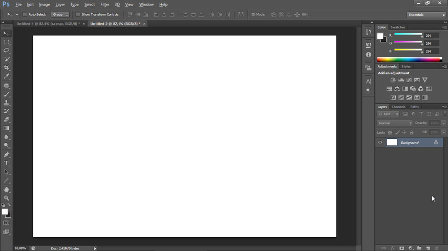 Open a new working file