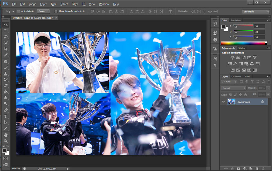Select all layers and press Ctrl+E to combine them into 1 layer.