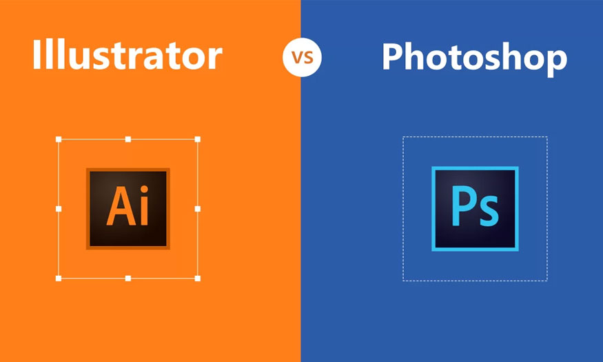 Comparison of two software Photoshop and Illustrator