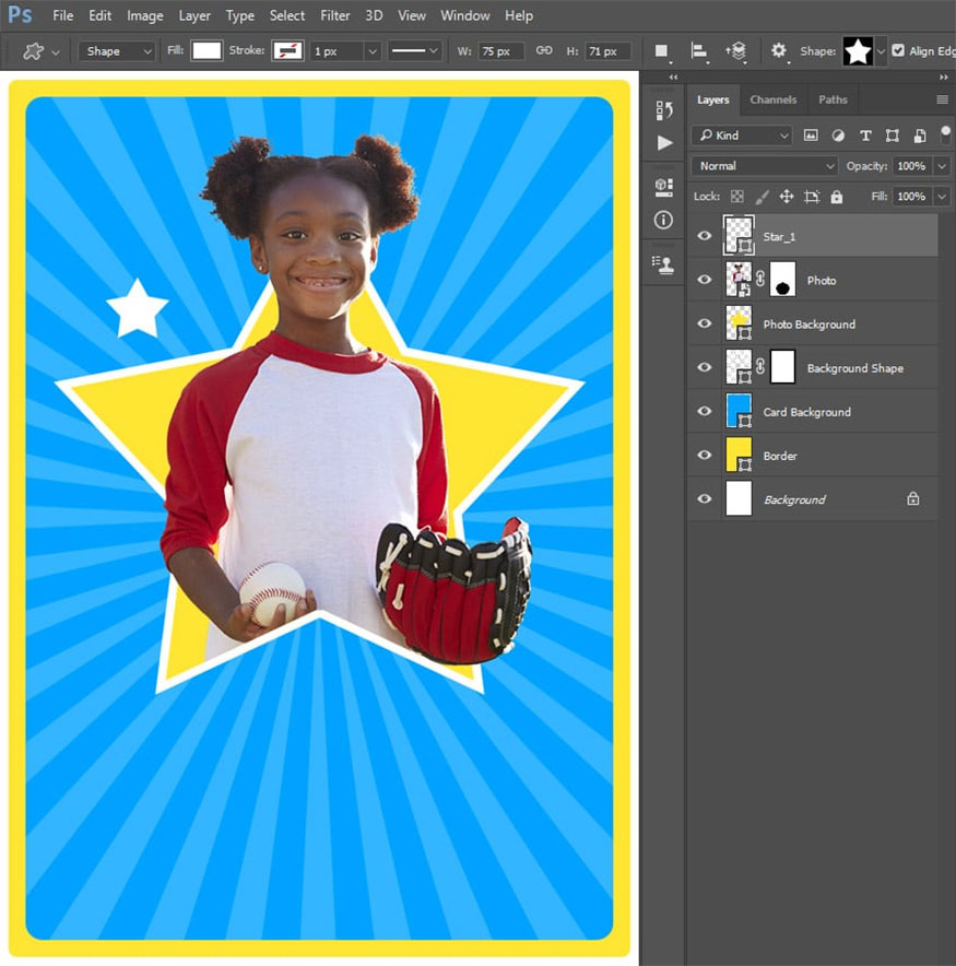click anywhere inside the canvas to create a new custom shape layer. 