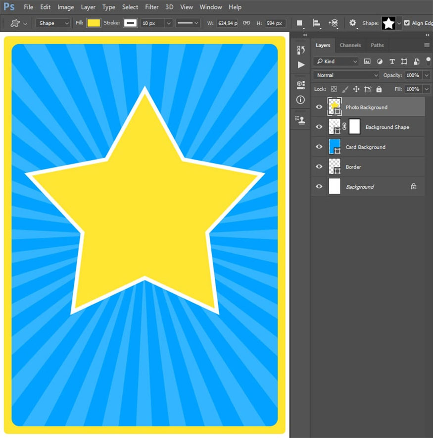click anywhere in the canvas to create a new custom shape layer. 