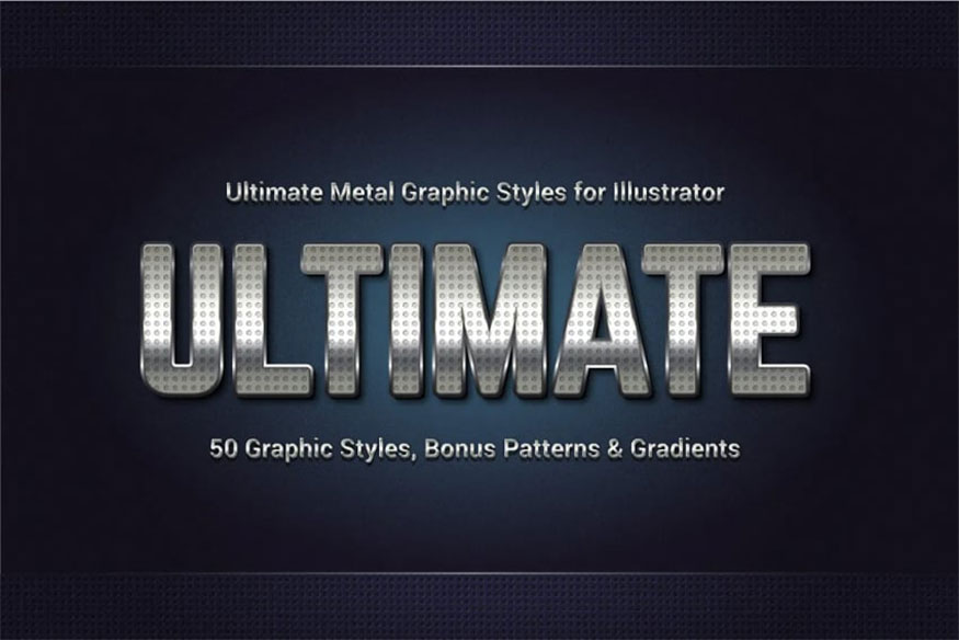 Ultimate Metal Graphic Styles for Illustrator
