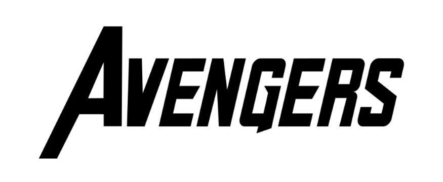 we have the Avengers logo text very similar to the original logo.