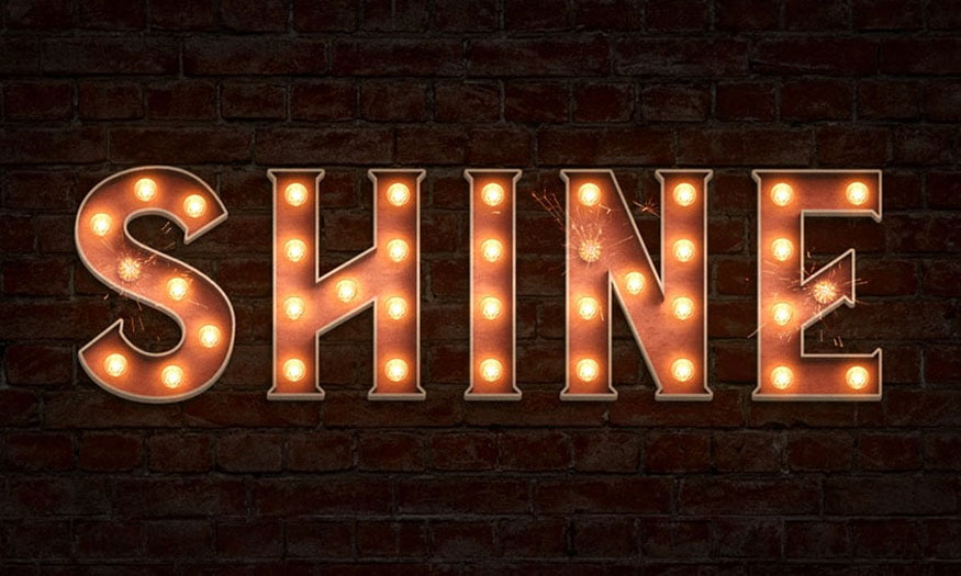 3D Marquee light bulb text effect in Photoshop