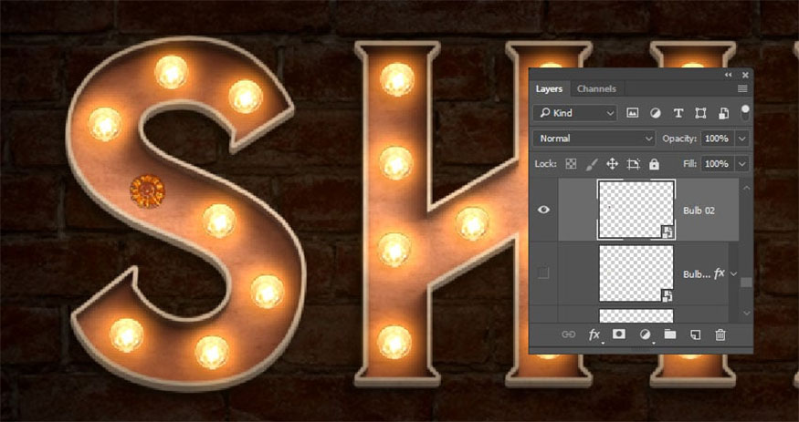 rename the layer “Bulb 02” and convert it to Smart Object.