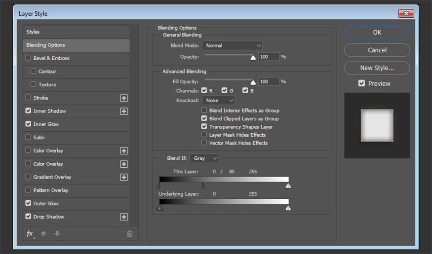 Double click on the Bulb 02 layer to adjust the Blending Options.