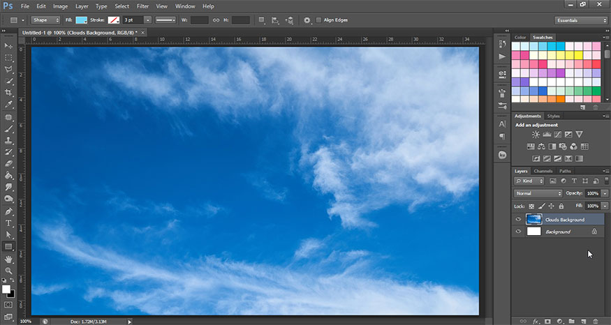 Create a new layer and add a sky image