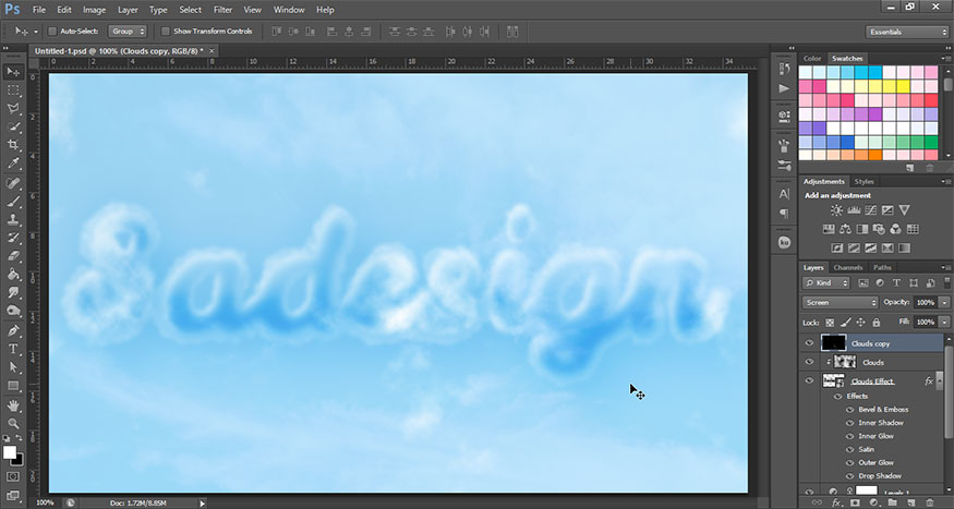 So we have created the cloud text effect in Photoshop.