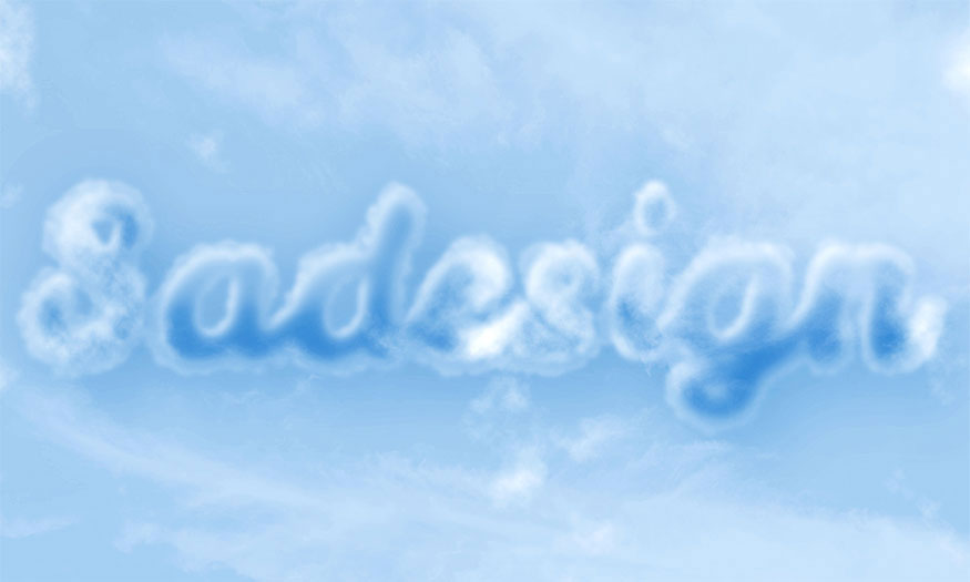 cloud text effects in Photoshop