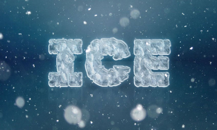 ice text effect in Adobe Photoshop