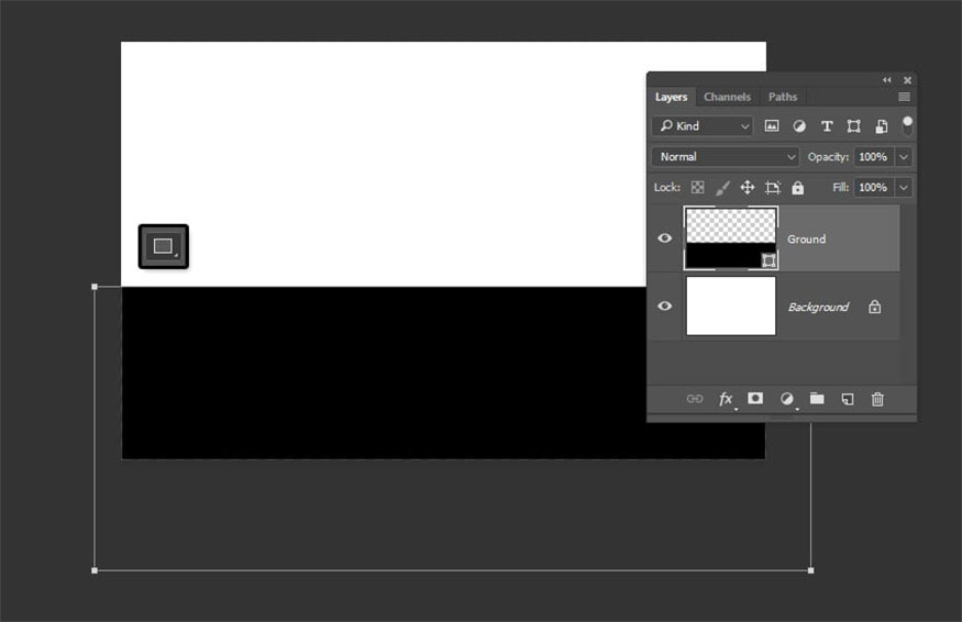 Create a new document with a size of 1000 x 650 px.
