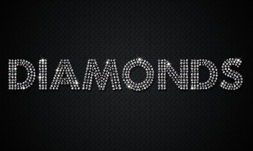 sparkling diamond font effect in Photoshop