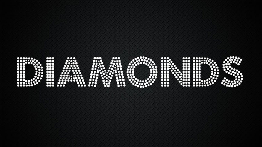 You create the text "Diamonds " in font Fortuna Dot