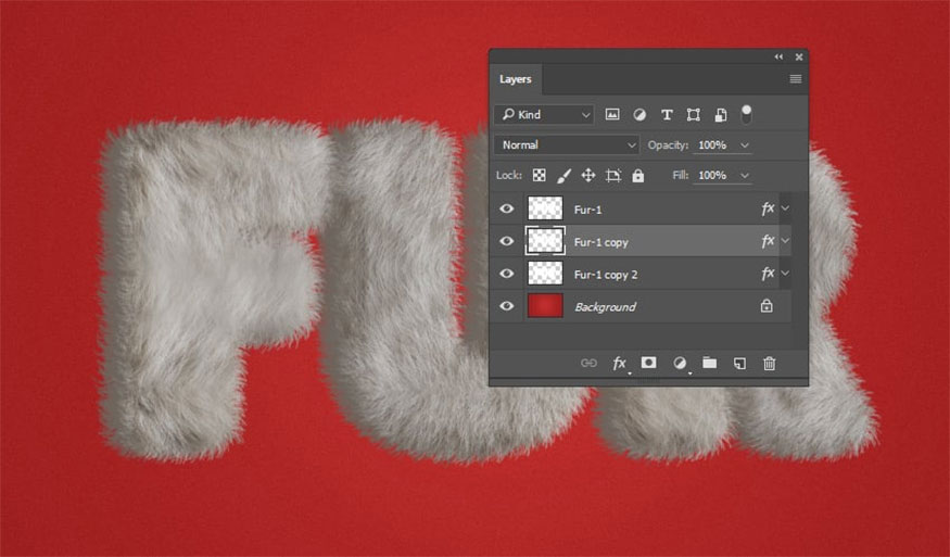 Make two copies of the Fur-1 layer and place them below the original: