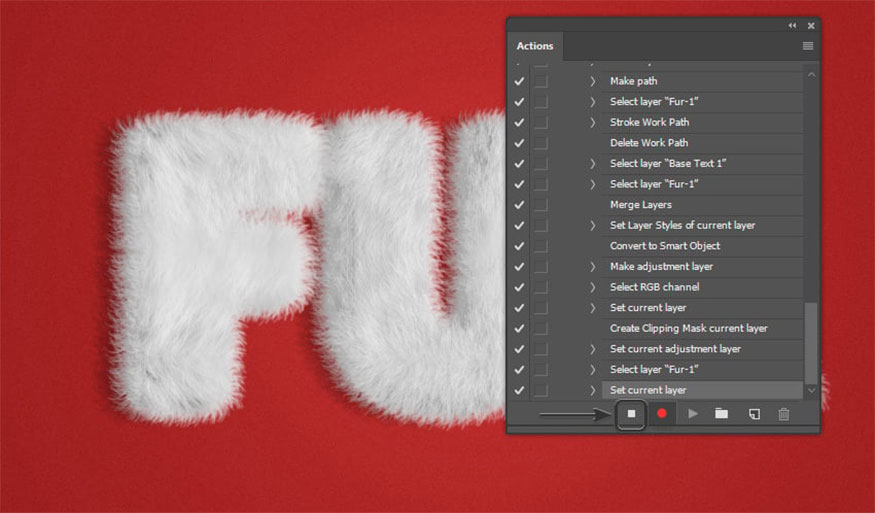 Rename the layer Fur-1 to Fur and then stop recording the action.