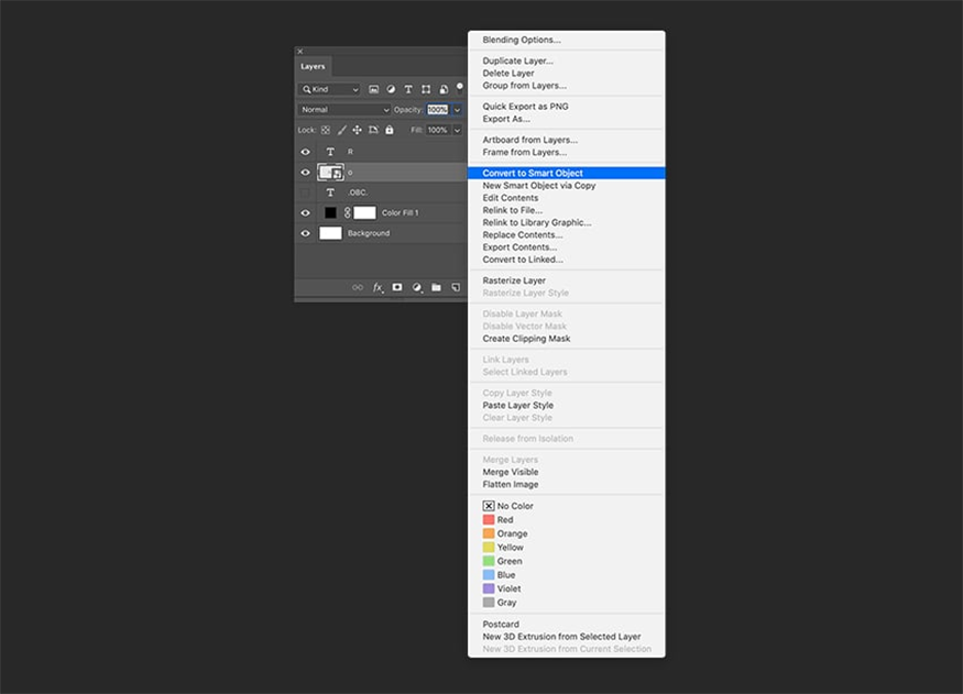 Right-click each layer then select Convert to Smart Objects.