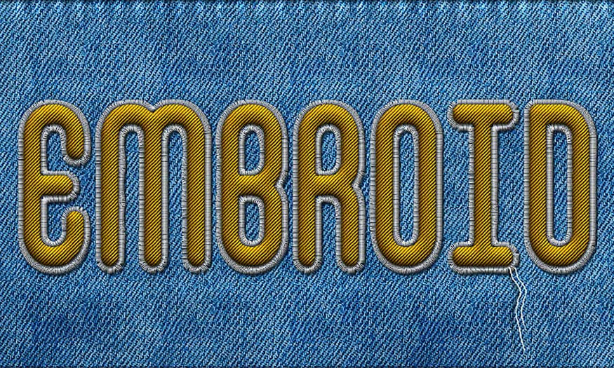 embroidered text effects in Photoshop