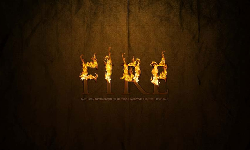 fire text effect in Photoshop