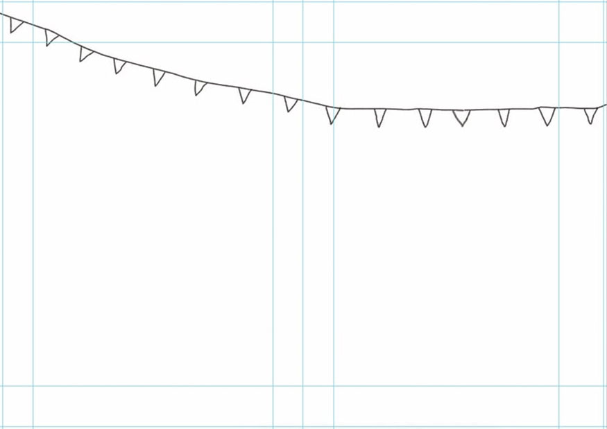 Create a new Layer and name it "Bunting Small Outline"