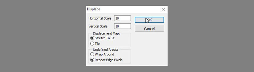 Displace. Click OK and select the Map file