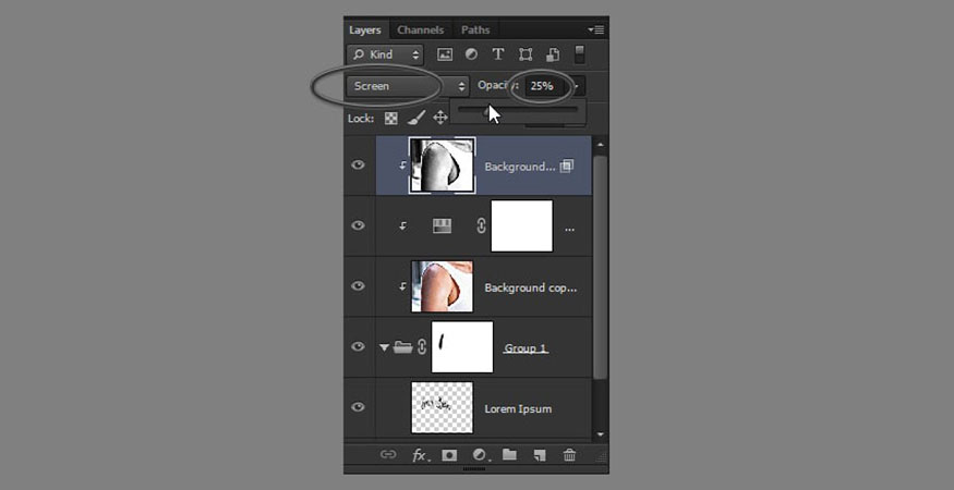 Change its Blend Mode to Screen