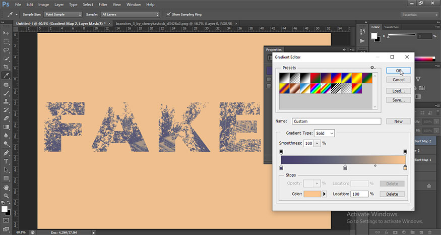 Add another Gradient Map layer on top of all the layers
