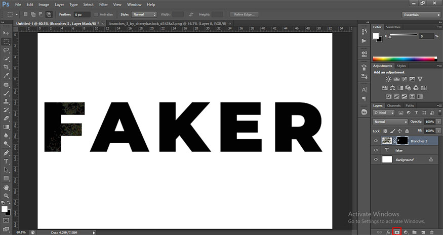 click the Add layer mask icon at the bottom of the Layers panel.