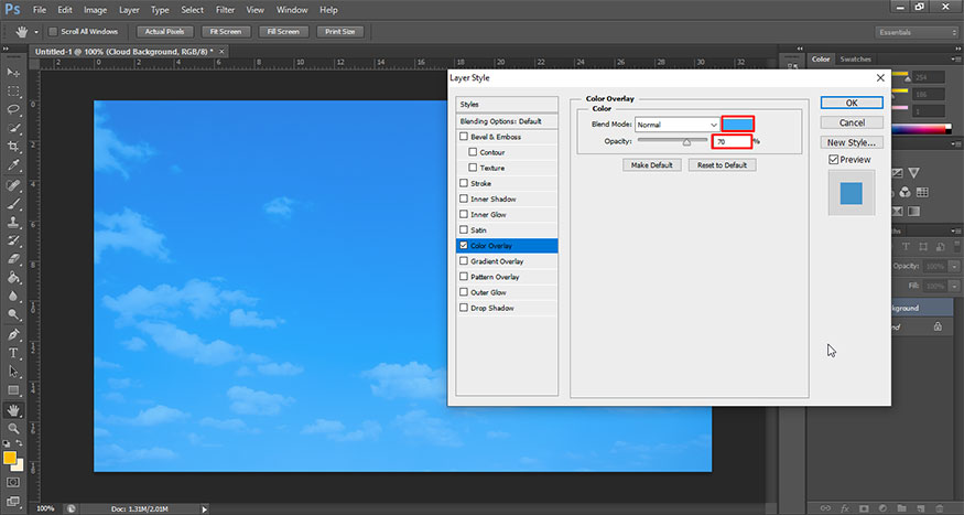 open the Layer Style dialog box