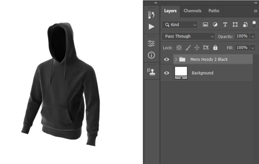 How to create a mockup on a black hoodie in photoshop