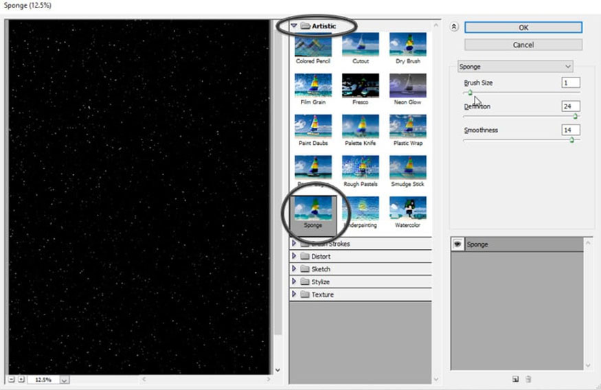 Adjust the settings to turn noise into stars.