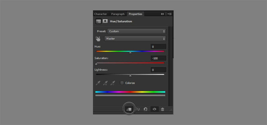 Add Hue/Saturation adjustment to desaturate the soil.