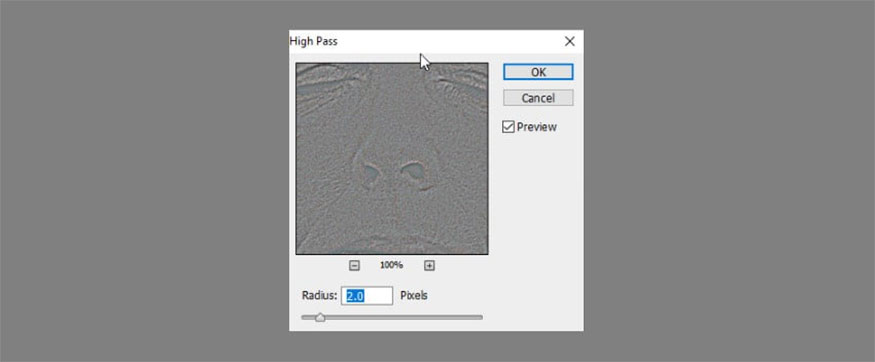 Drag the radius to display only the edges.