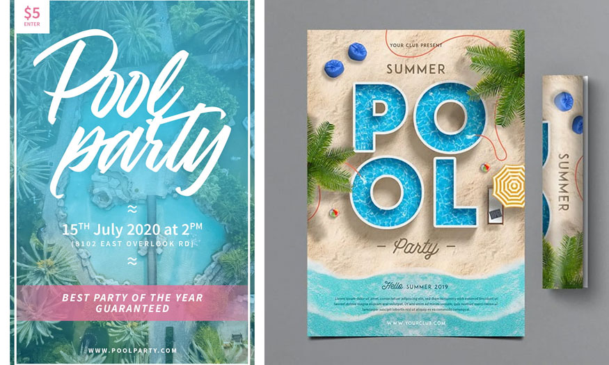 creating a pool party flyer template in Photoshop