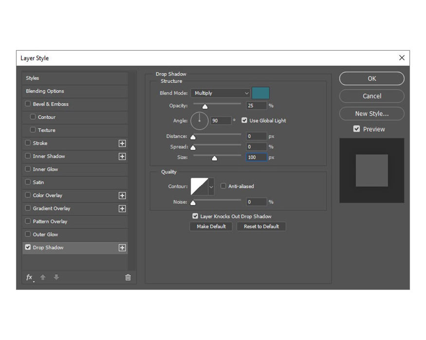 Right click on this layer and select Blending Options