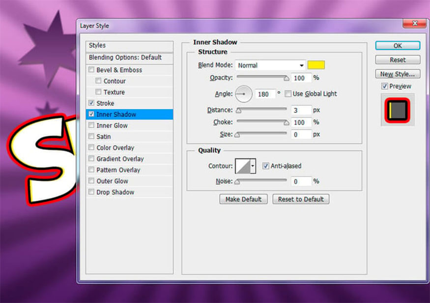 Add Inner Shadow with the settings below: 