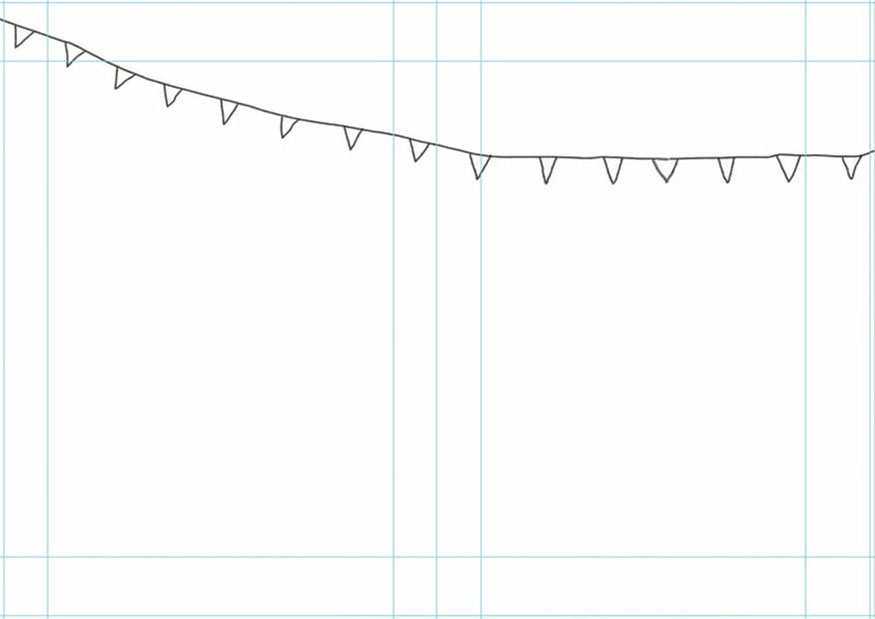 Create a new Layer and name it "Bunting Small Outline".