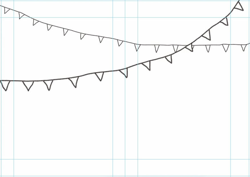 Then draw Bunting 2 using a 20 pt brush with a hexagon shape.