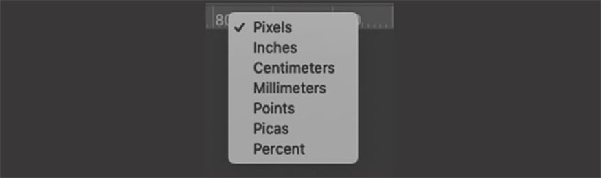 Press Command-R to open the ruler