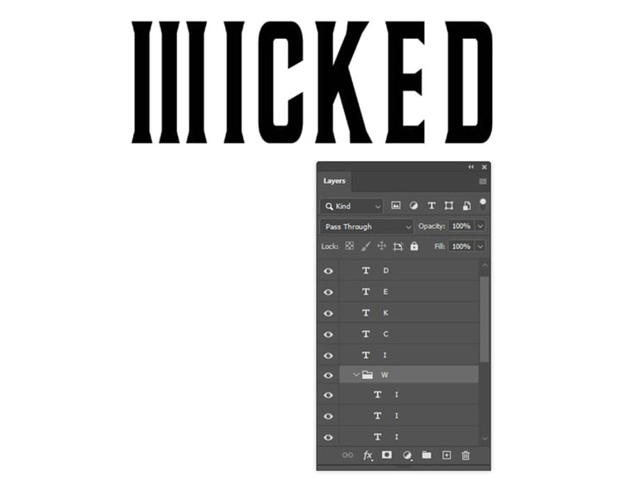 using the Horizontal Type Tool (T)