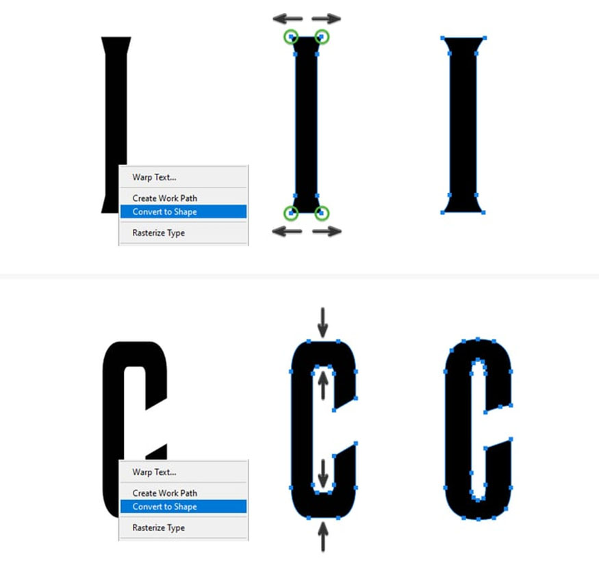 make three copies of the letter I and arrange them as shown below