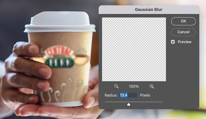 choose Blur and finally Gaussian Blur.