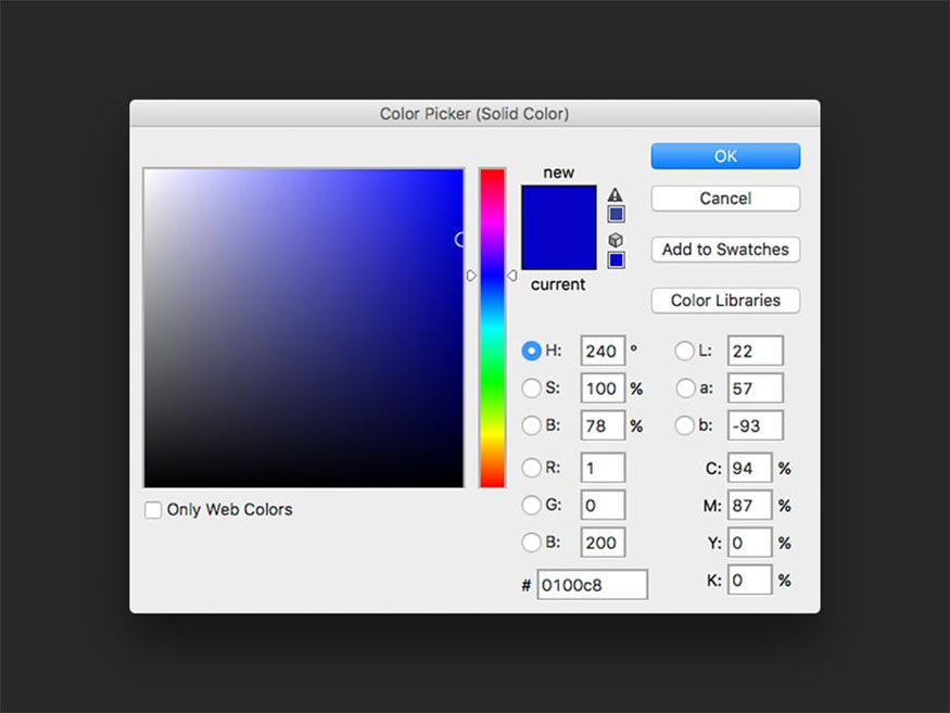 Create a New Fill or Adjustment Layer => Solid Color