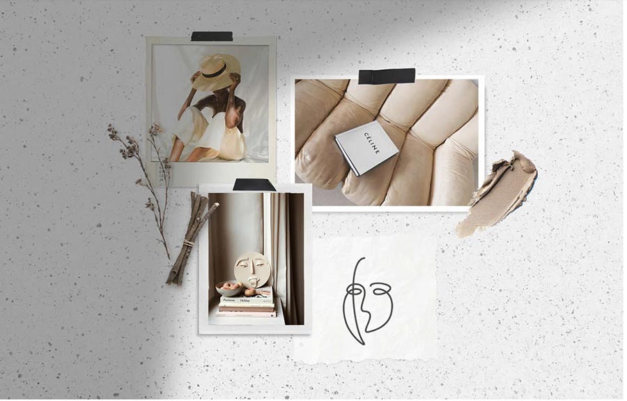 Free Share Natural Polaroid Moodboard Mockup