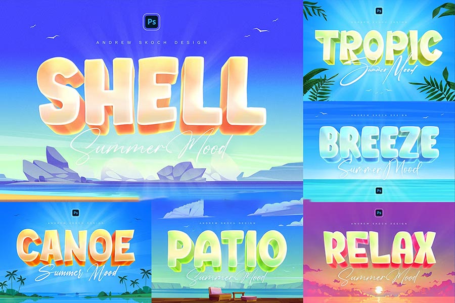 Instructions Download Beautiful Summer Text Effect Set for Free